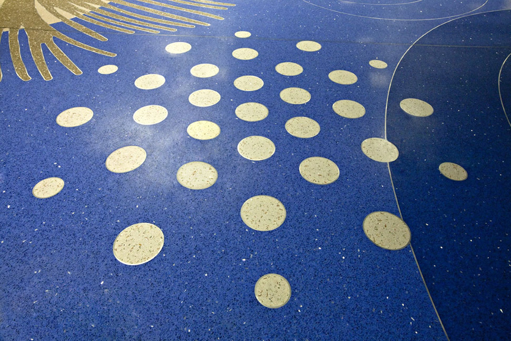 Detail Terrazzo Floor design "Desert Rain" by artist Teresa Villegas