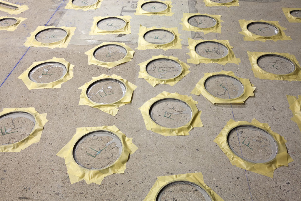Process Terrazzo Floor design "Desert Rain" by artist Teresa Villegas